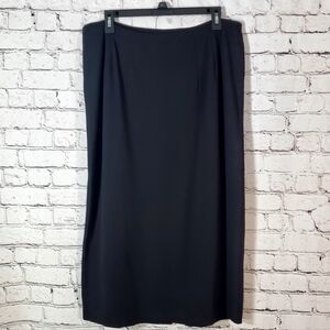 Eileen Fisher Black Classic Midi Skirt Size L Contemporary Business Professional
